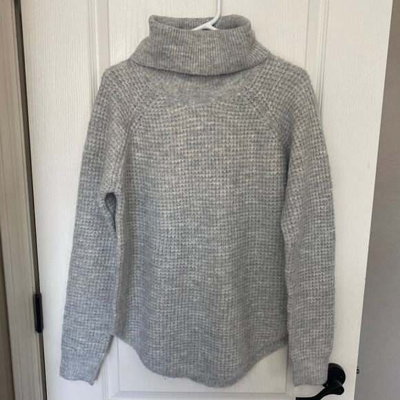 Kuhl Sweaters - Kuhl Sienna Cowl Neck Sweater Waffle Knit Womens Small Cozy Basic Layering Gray